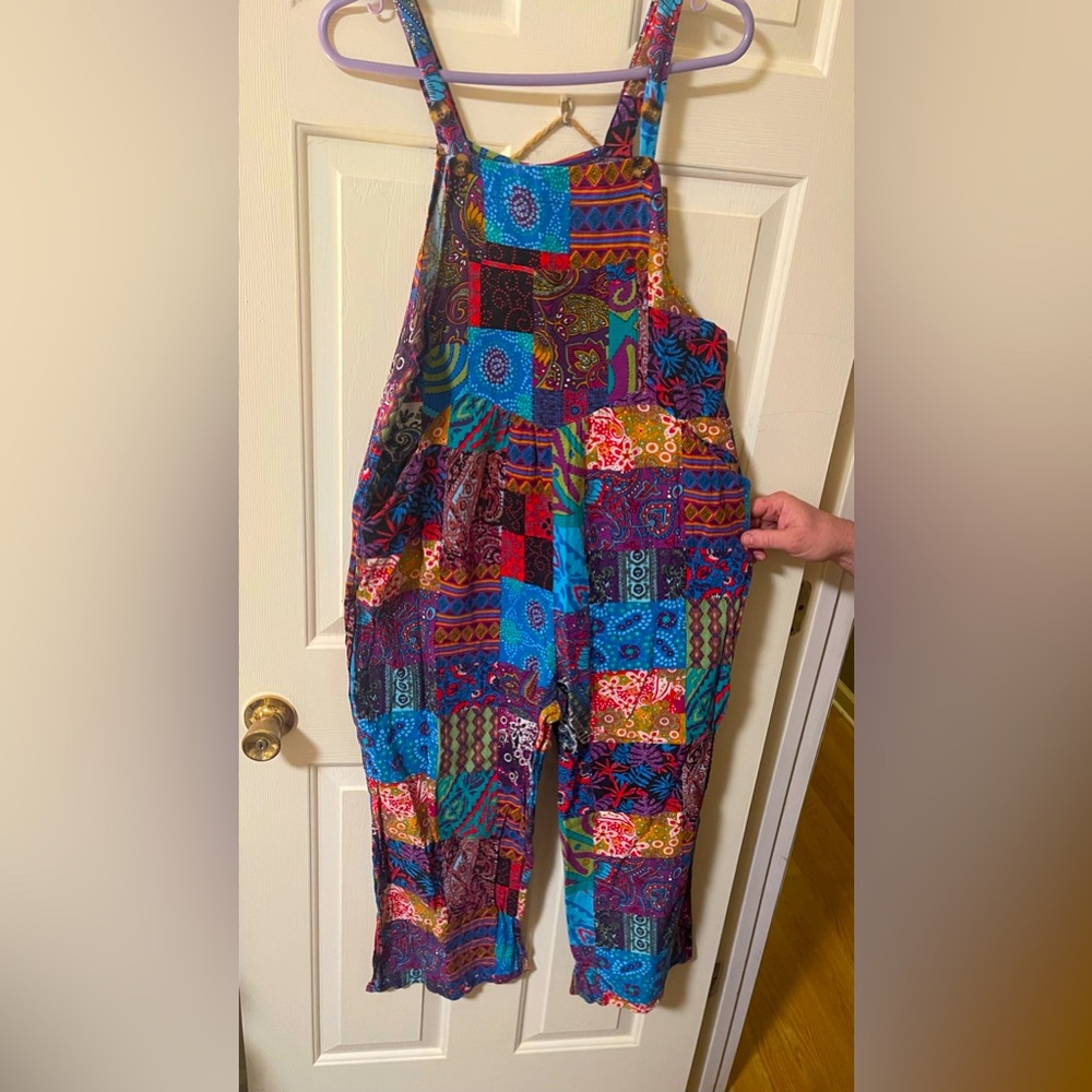 Gently used women’s BoHo/hippie overalls